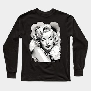 Marilyn Monroe Illustration Fanart Long Sleeve T-Shirt